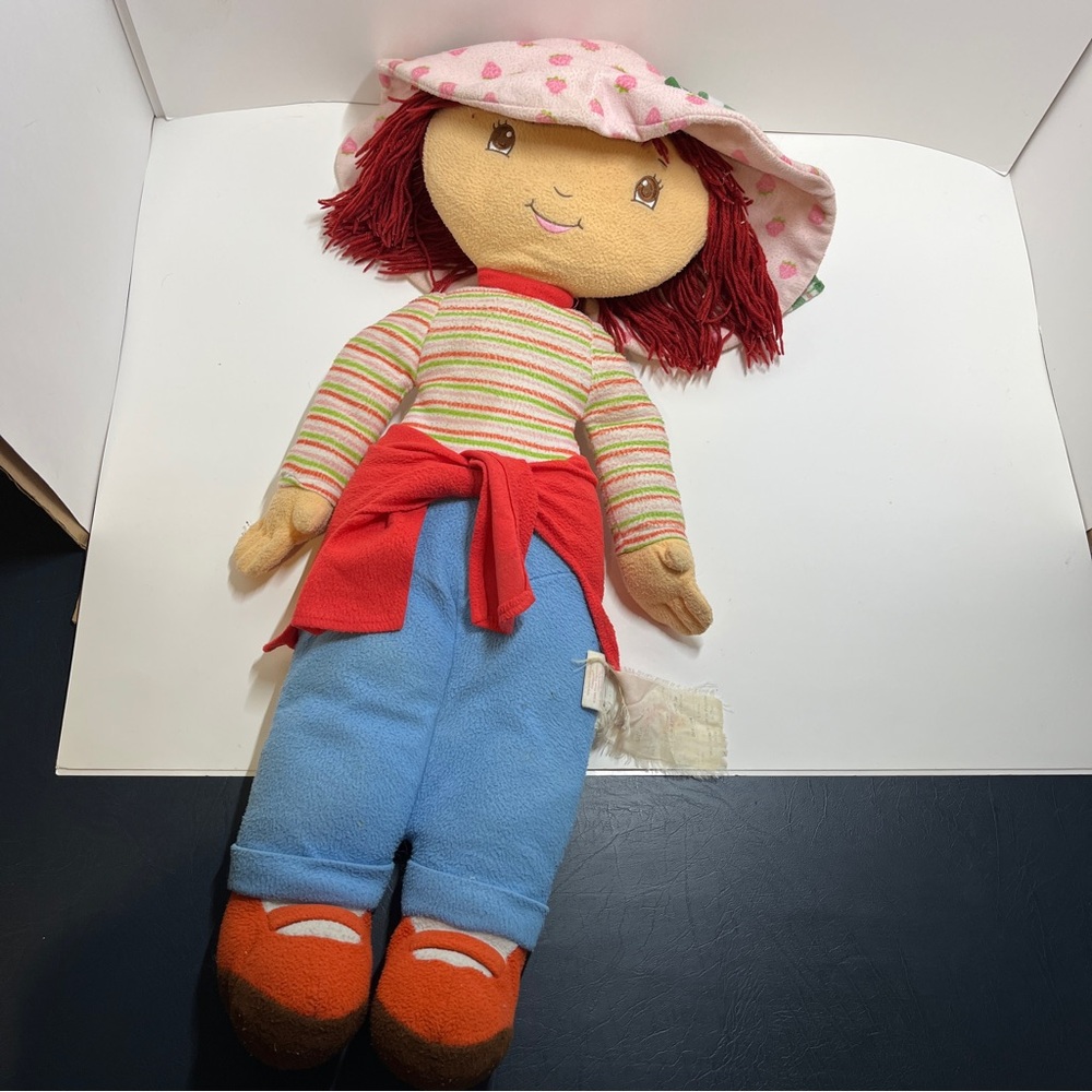 Large 30" Vintage 2004 Strawberry Shortcake Plush Jumbo Doll Cuddle Pillow Y2k